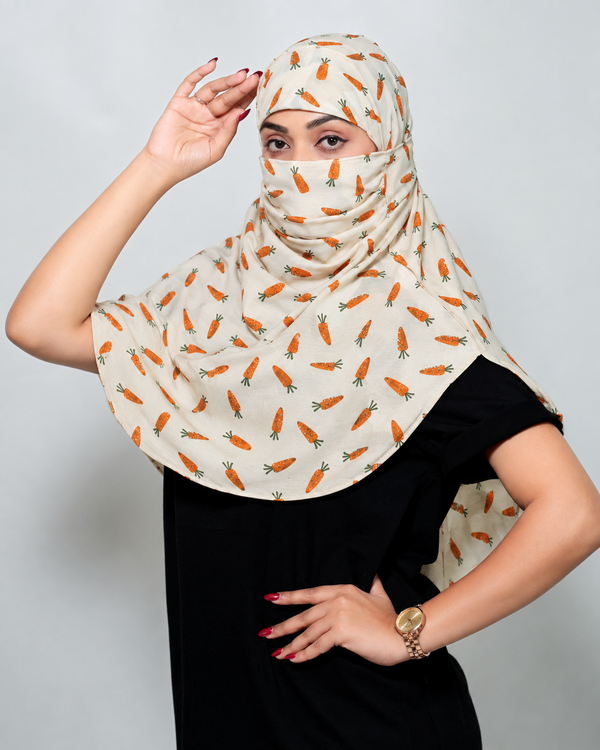 Carrots Regular Scarf | Poly Crepe Printed Scarf for Women