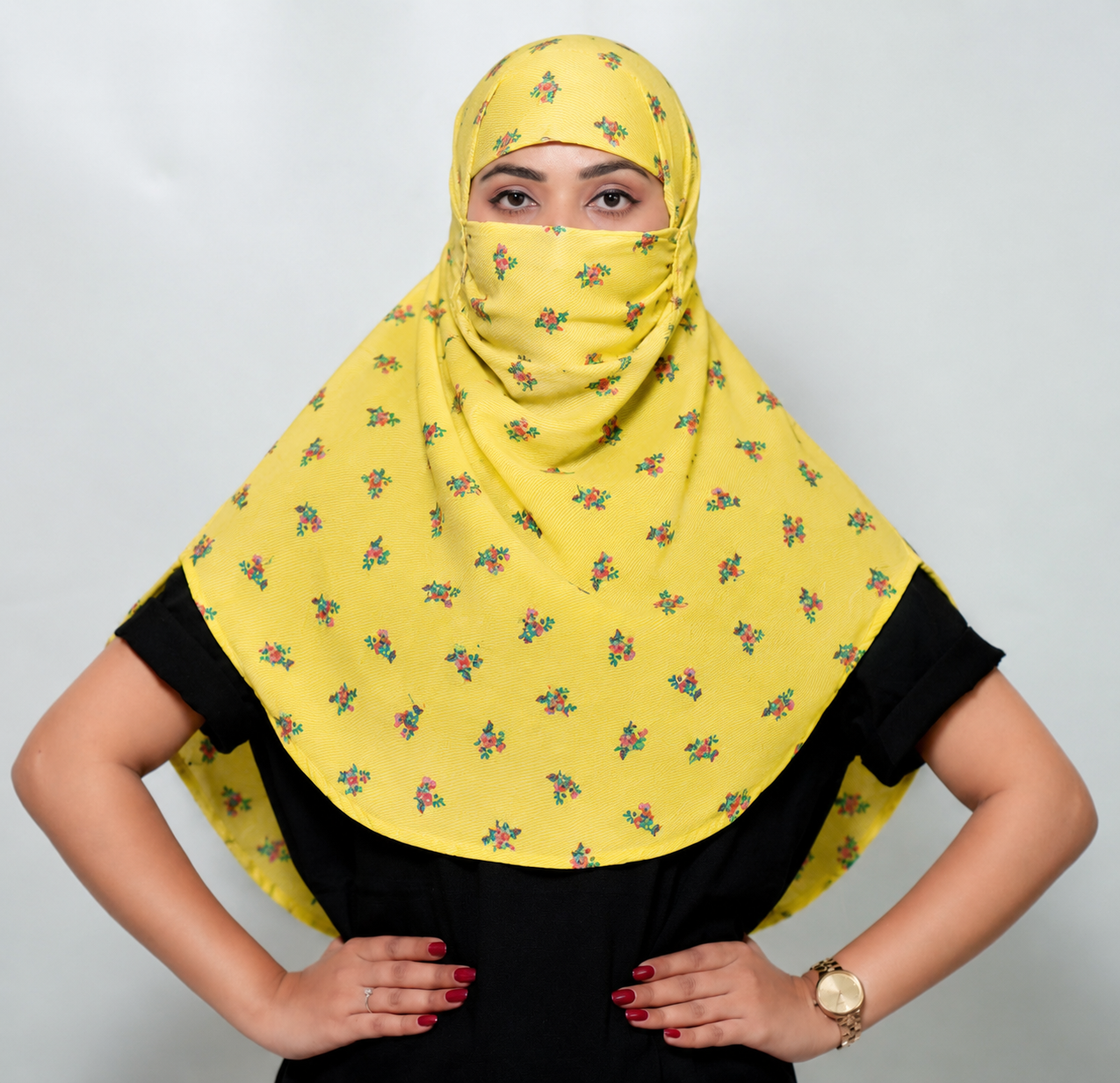 Sunshine Floral Mini Regular Scarf | Rayon Printed Scarf for Women