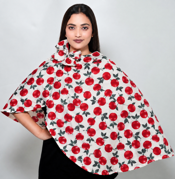 Crimson Cherry Regular Scarf | Poly Crepe Printed Scarf for Women