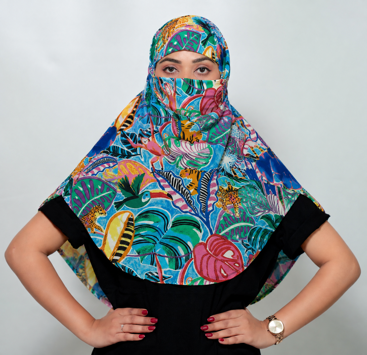 Tropical Safari Regular Scarf | Rayon Printed Scarf for Women
