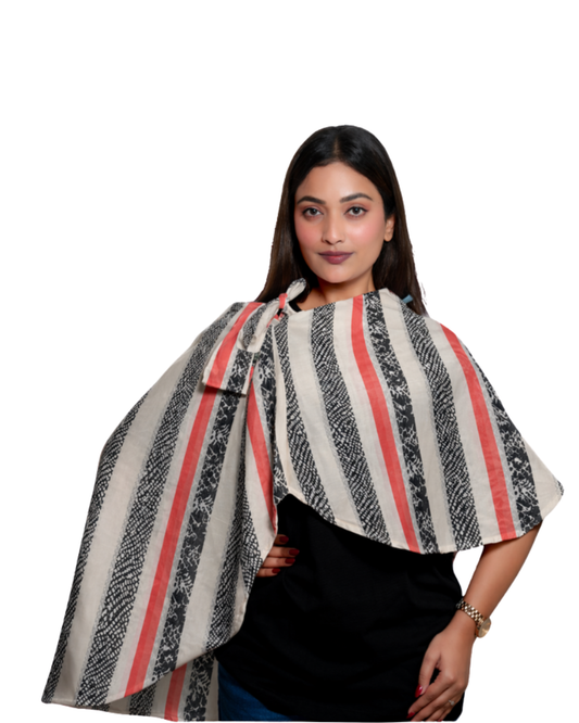 Boho Stripe Regular Georgette Fabric Scarf
