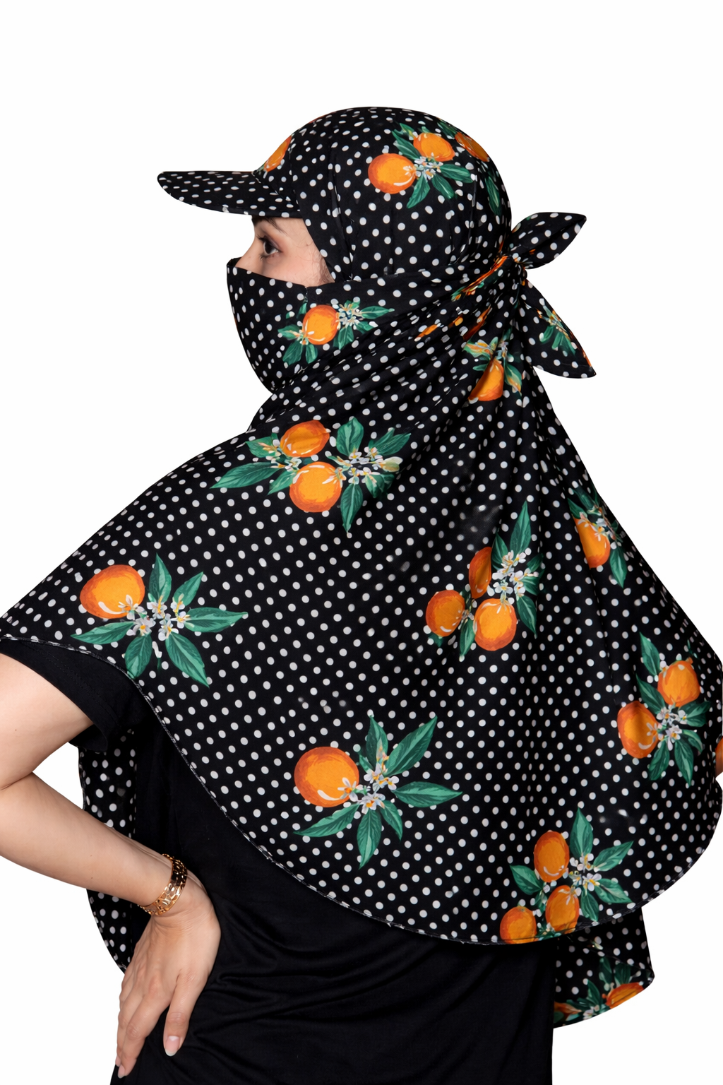 Tangerines Cap Poly Crepe  Scarf