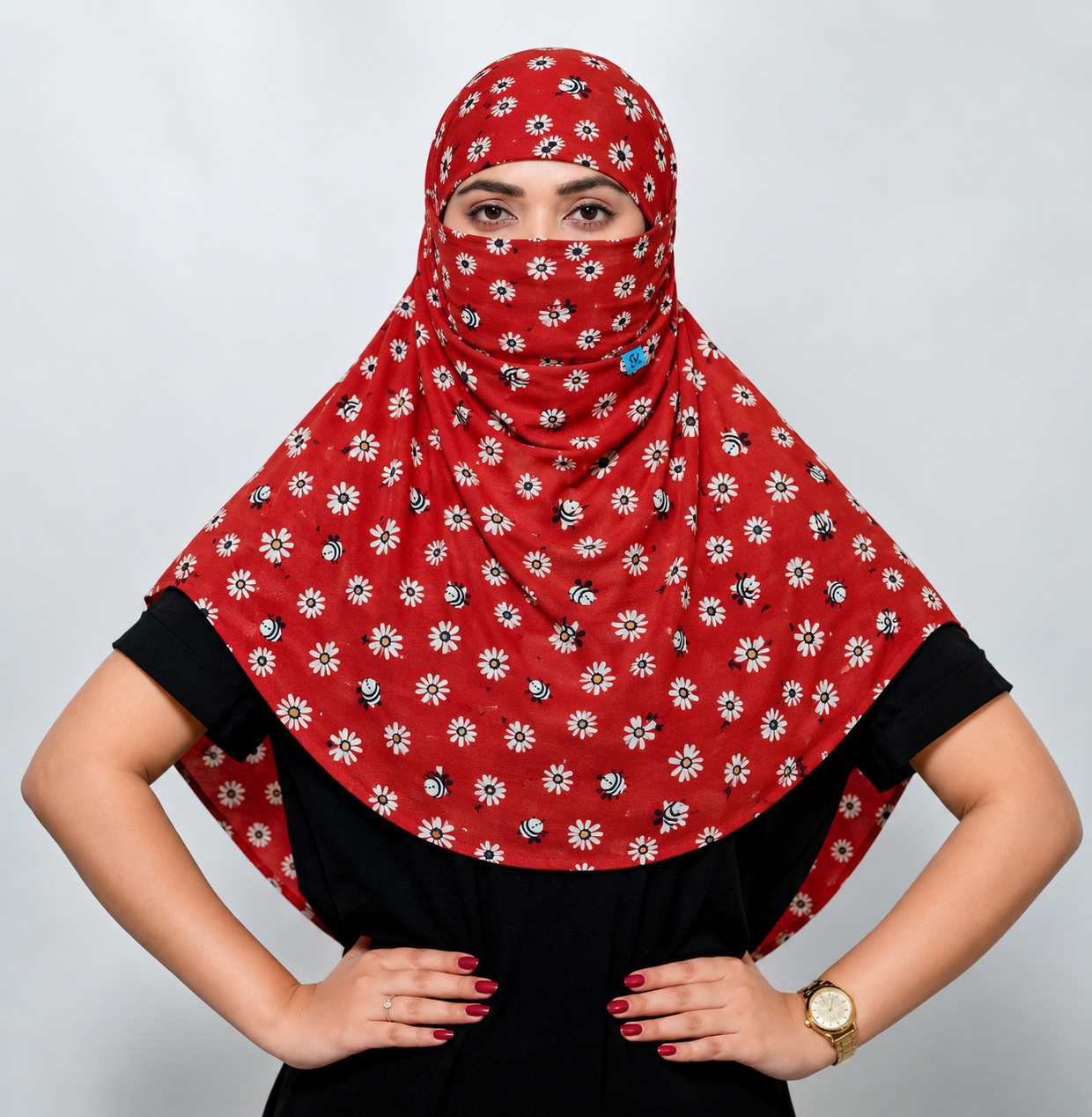 Daisy Bee red Regular Scarf | Rayon Printed Scarf for Women