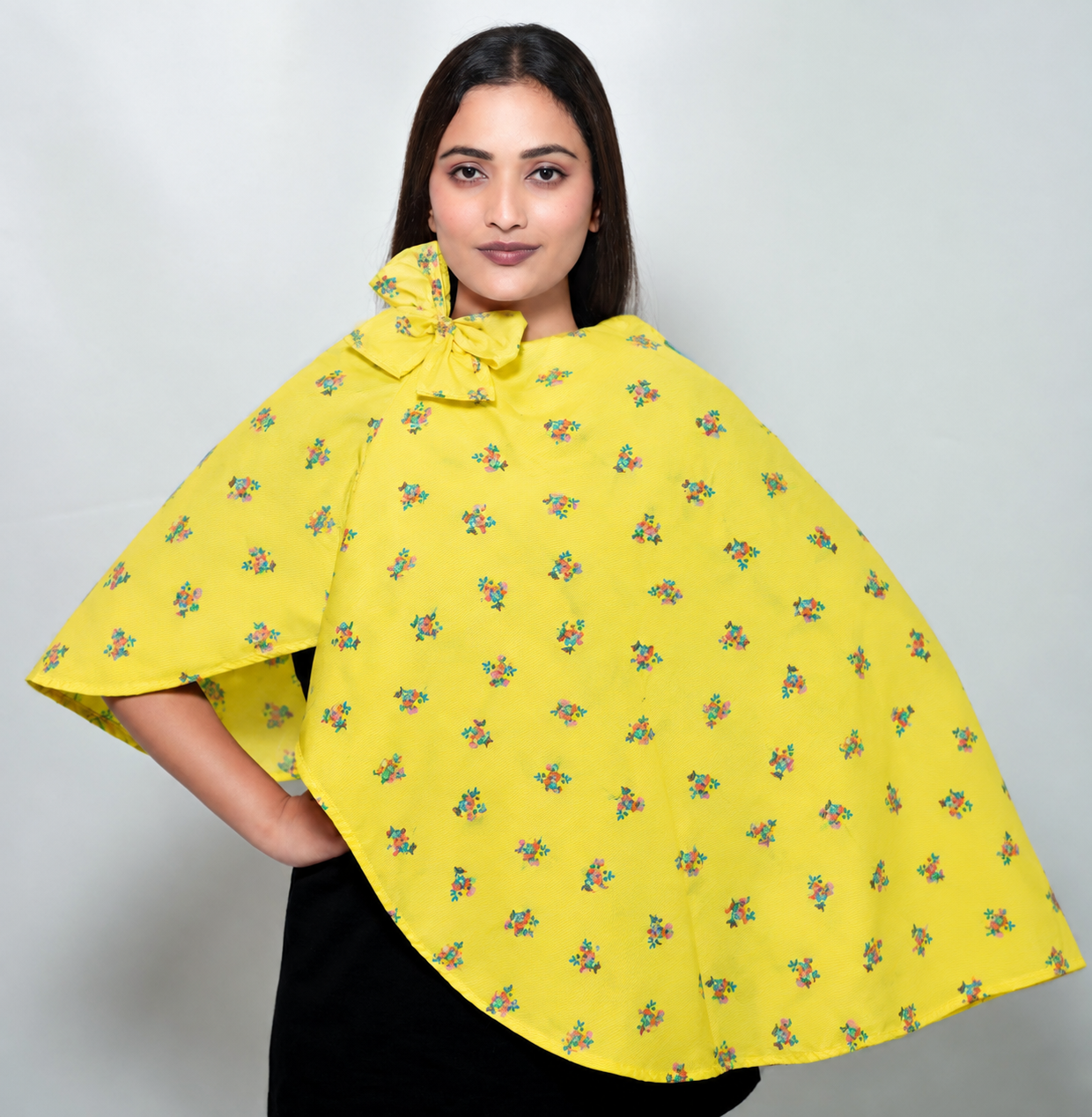 Sunshine Floral Mini Regular Scarf | Rayon Printed Scarf for Women