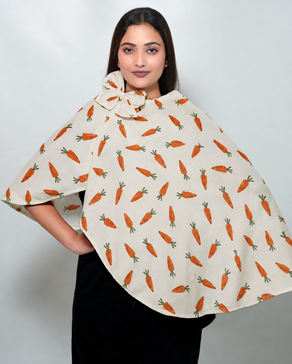 Carrots Regular Scarf | Poly Crepe Printed Scarf for Women
