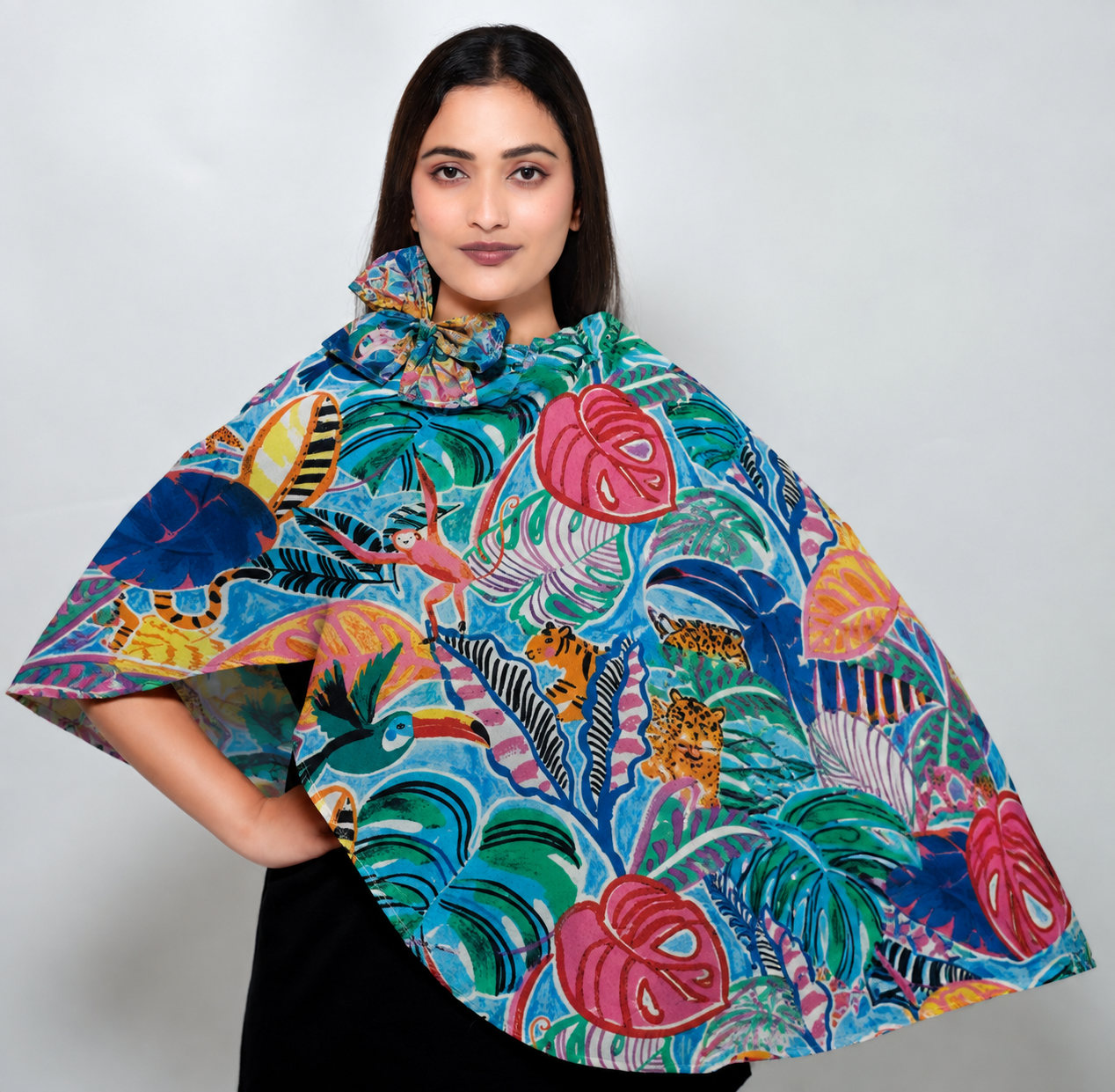 Tropical Safari Regular Scarf | Rayon Printed Scarf for Women