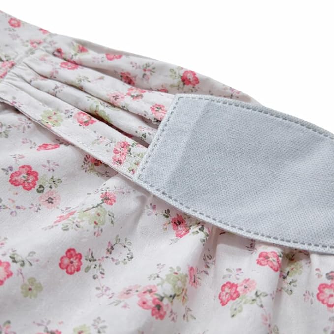 Pink Flower White Cap Poly Crepe  Scarf