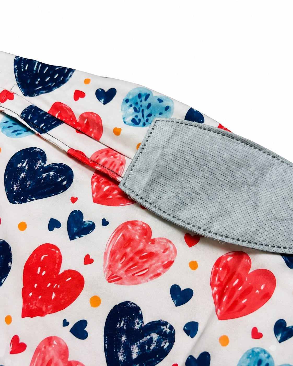 Colorful Heart Regular Scarf | Poly Crepe Printed Scarf for Women
