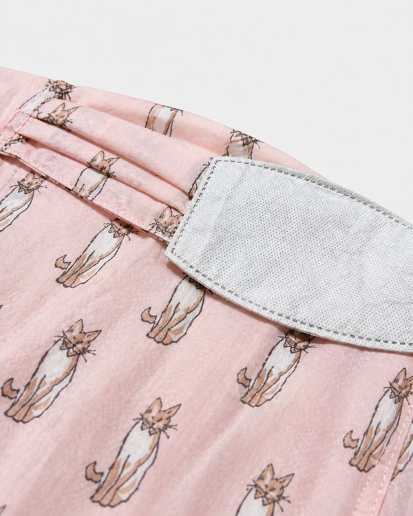 Pink Cat Cap Georgette Fabric Scarf