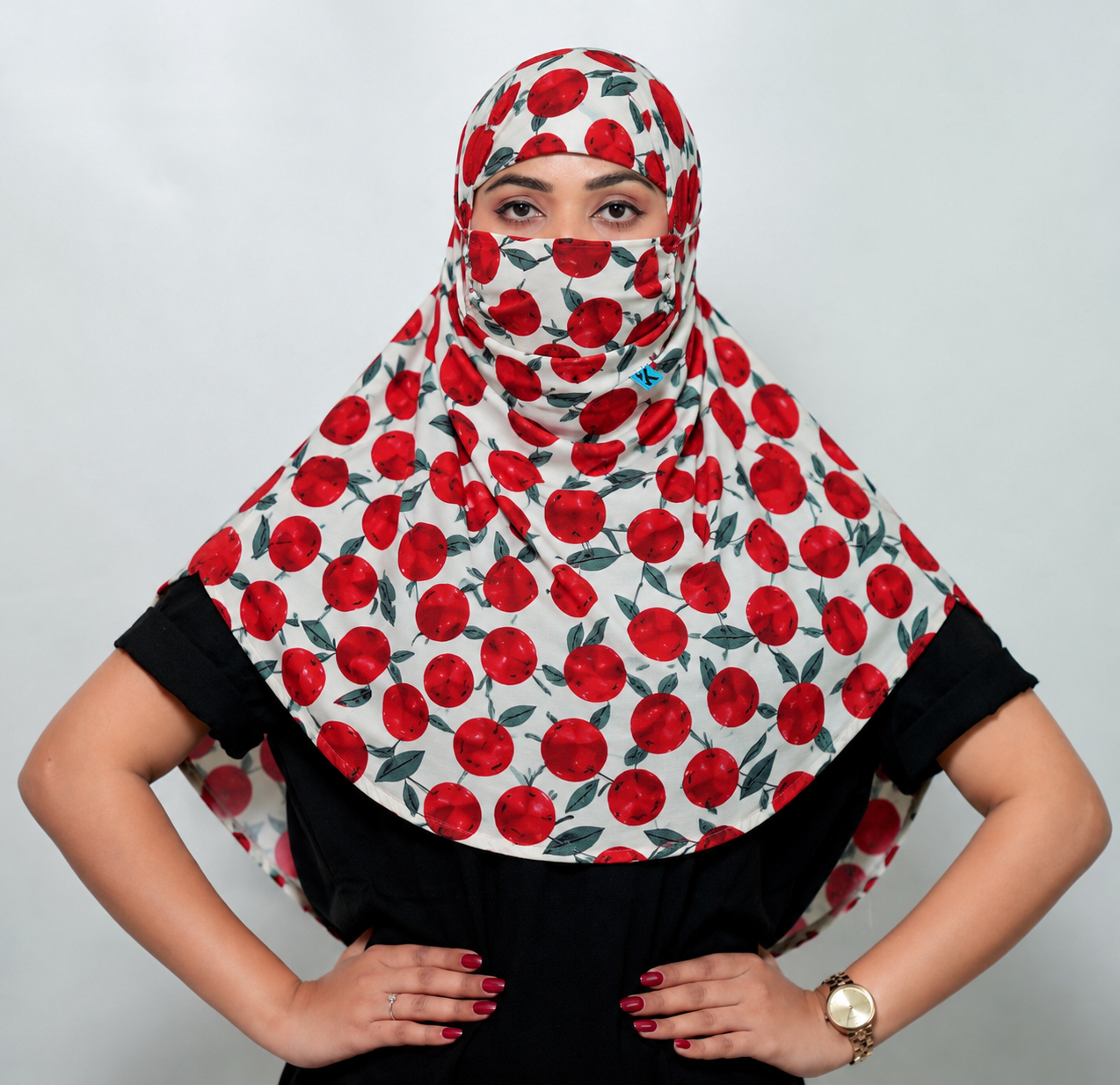 Crimson Cherry Regular Scarf | Poly Crepe Printed Scarf for Women