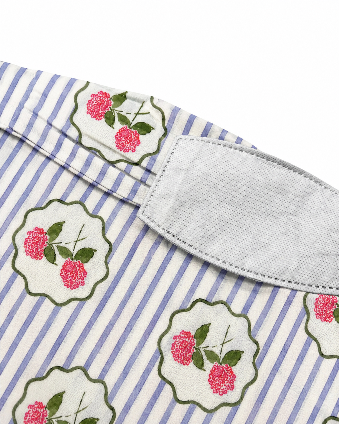 Blue Bloom Stripe  Regular Scarf | Rayon Printed Scarf for Women