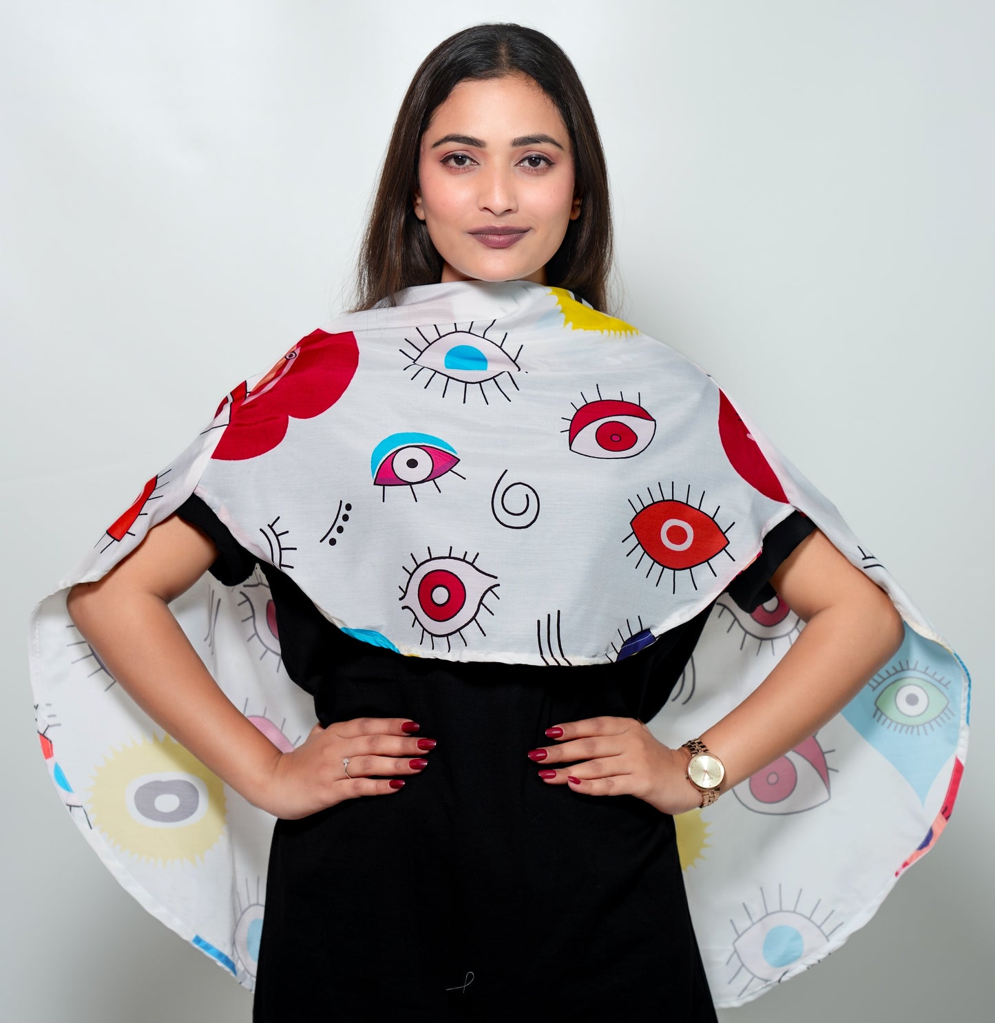 Heart Nazar Canvas Scarf