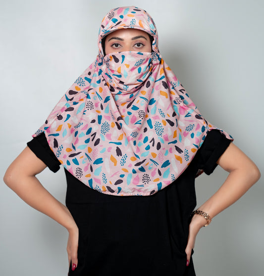 Abstract Cap Scarf