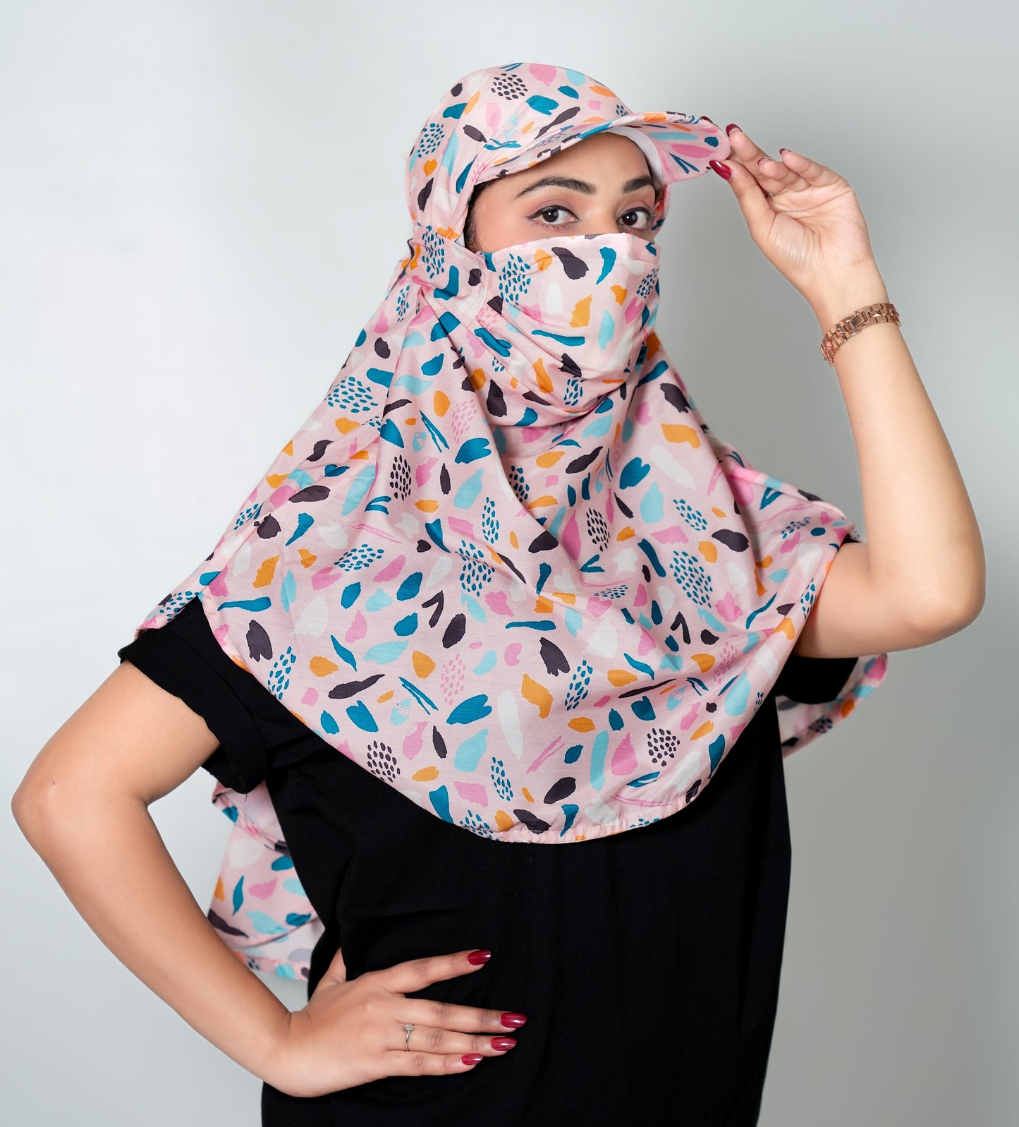 Abstract Cap Scarf
