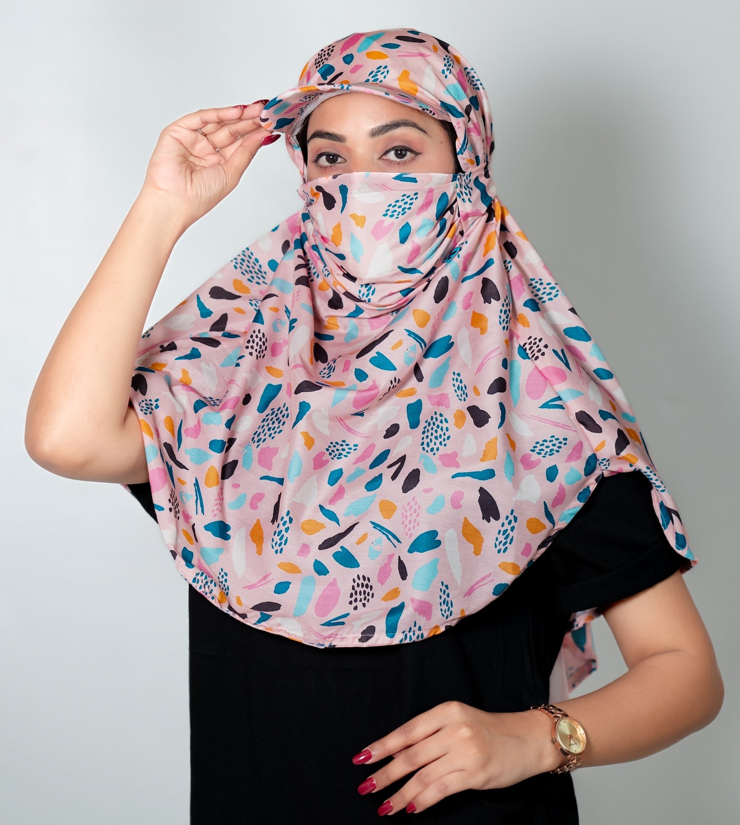 Abstract Cap Scarf