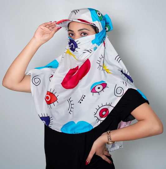 Heart Nazar Cap Scarf