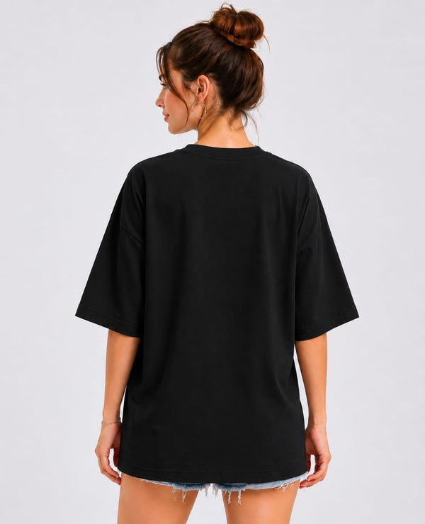 No Pollution Bear -Black Oversized T-shirt