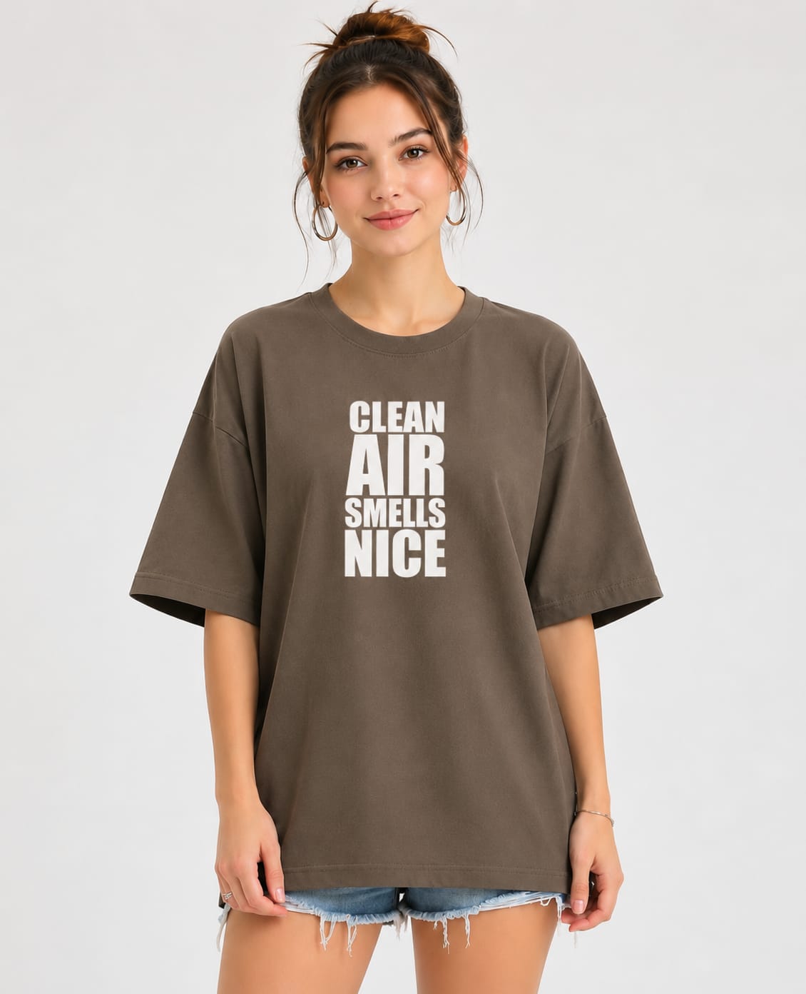 Clean Air Smells Nice - Coffe Beige Oversized T-shirt