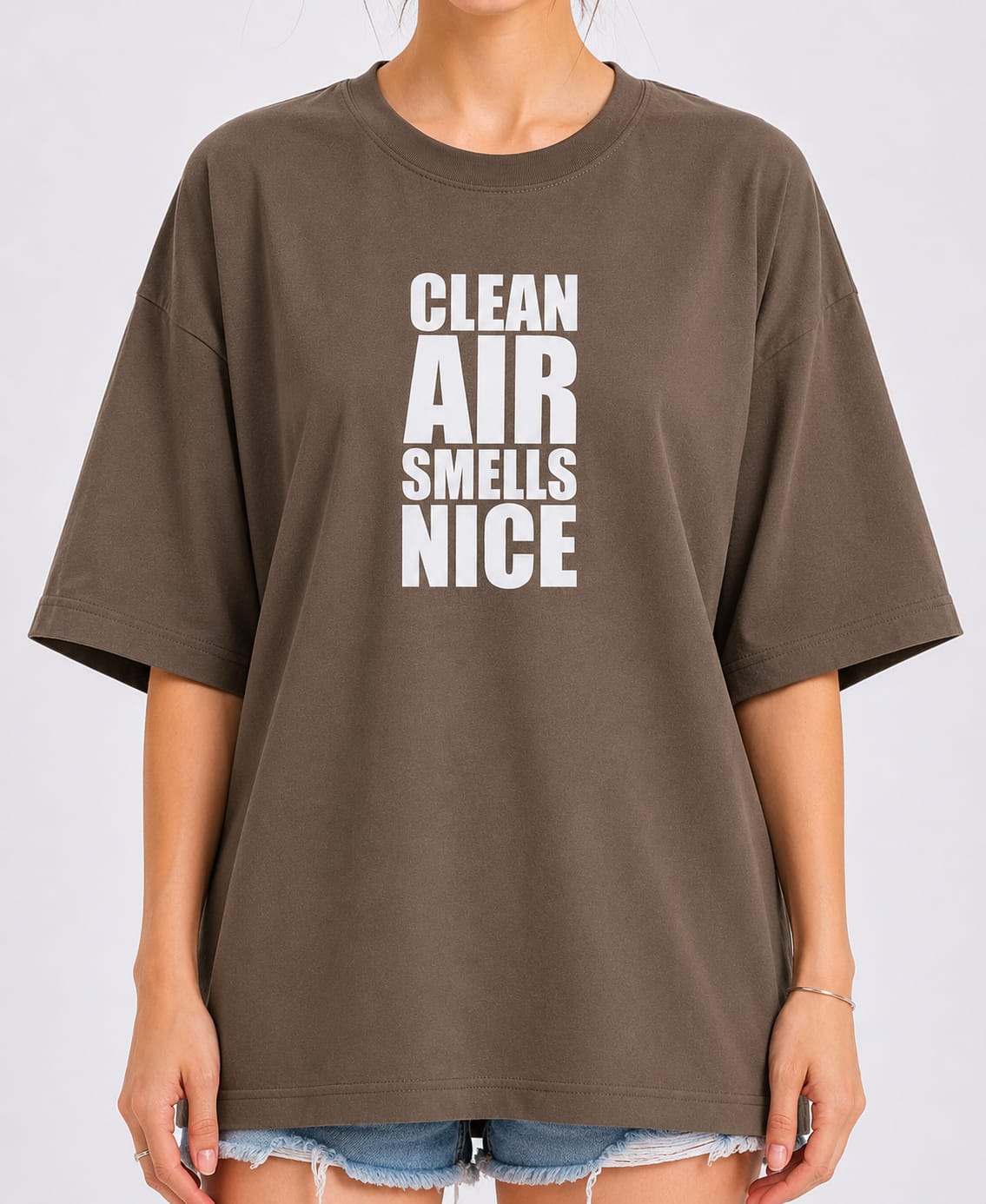 Clean Air Smells Nice - Coffe Beige Oversized T-shirt