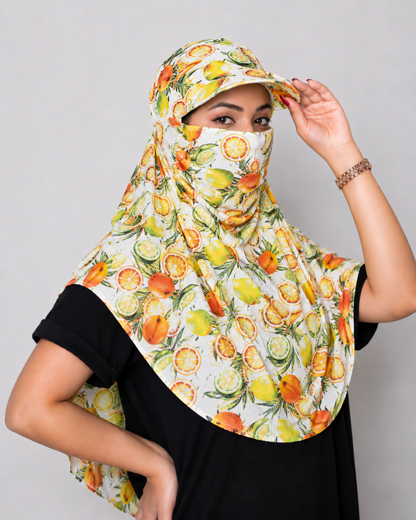 printed cap scarf for women